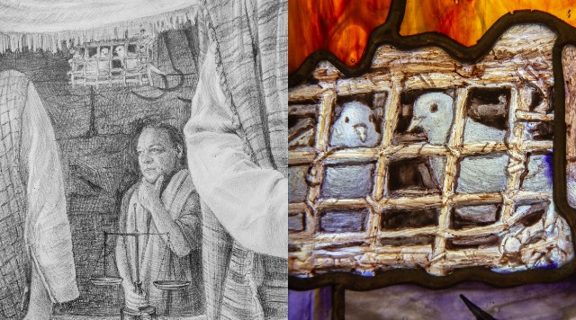 Храм в Риме, голуби
